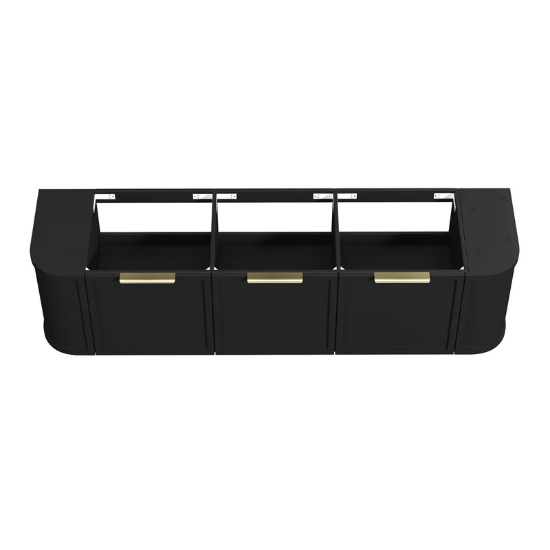 Otti Hampshire Satin Black Wall Hung Curve Vanity