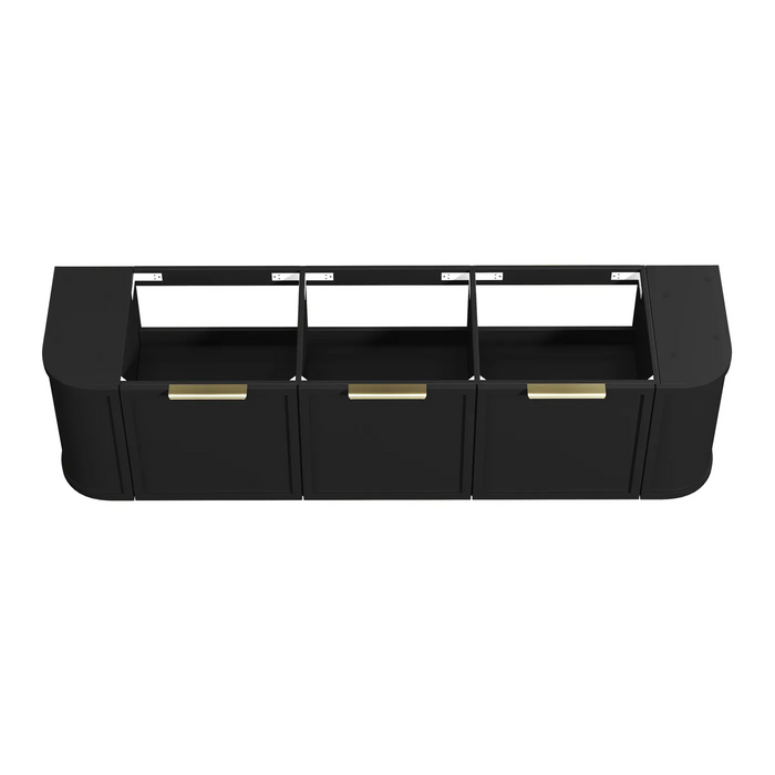 Otti Hampshire Satin Black Wall Hung Curve Vanity