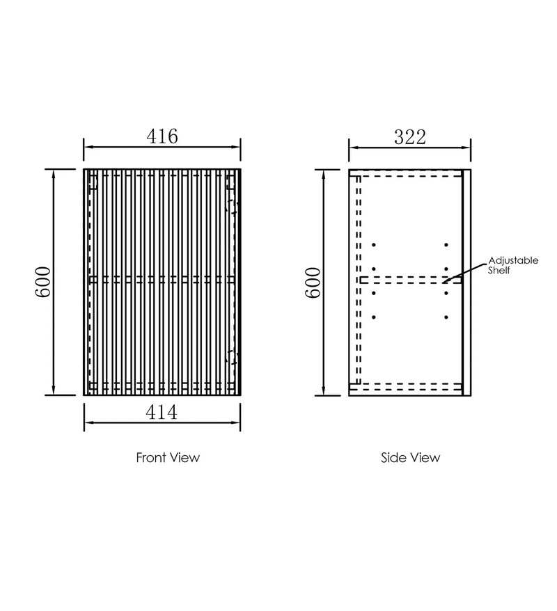 Otti Bondi Laundry Fluted White Wall Cabinet