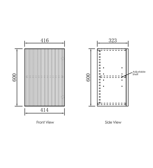 Otti Havana Laundry Sable Walnut Fluted Wall Cabinet