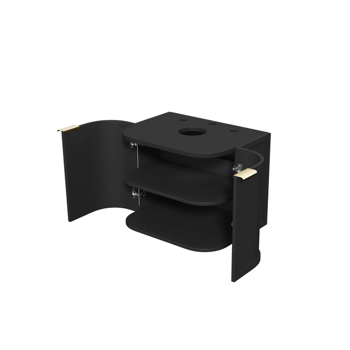 Otti Hampshire Satin Black Wall Hung Curve Vanity