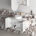 Otti Hampshire Satin White Wall Hung Curve Vanity