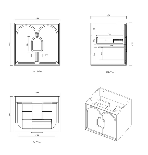 Otti Laguna Mk II Matte White Wall Hung Vanity