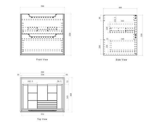 Otti Byron Natural Oak Wall Hung Vanity