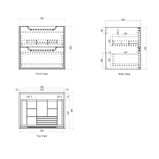 Otti Byron Sable Walnut Wall Hung Vanity