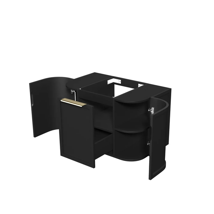 Otti Hampshire Satin Black Wall Hung Curve Vanity