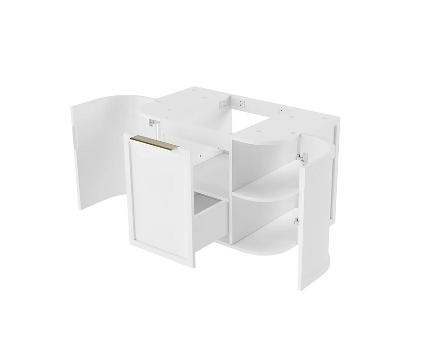 Otti Hampshire Satin White Wall Hung Curve Vanity