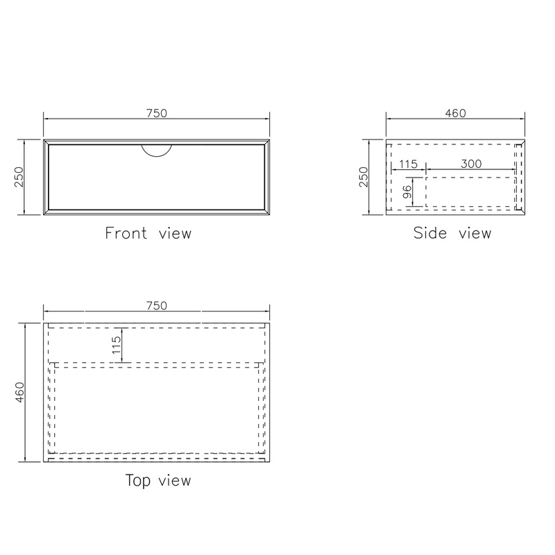Otti Moonlight White Wall Hung Cabinet