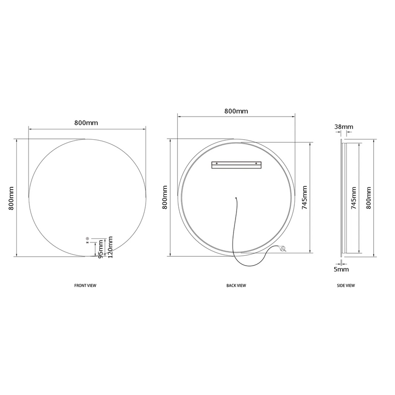 Otti LED Bondi 800MM Mirrors