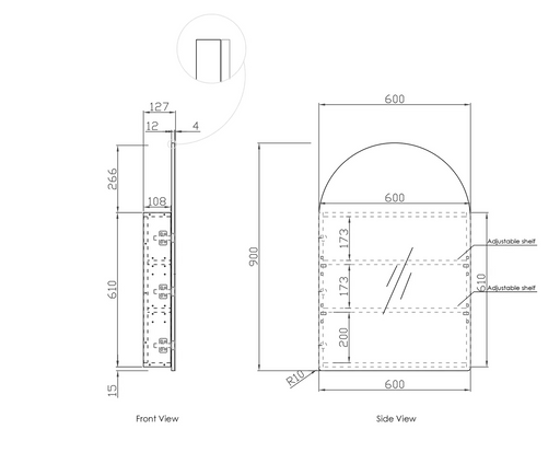 Otti Archie 900mm Shaving Cabinet