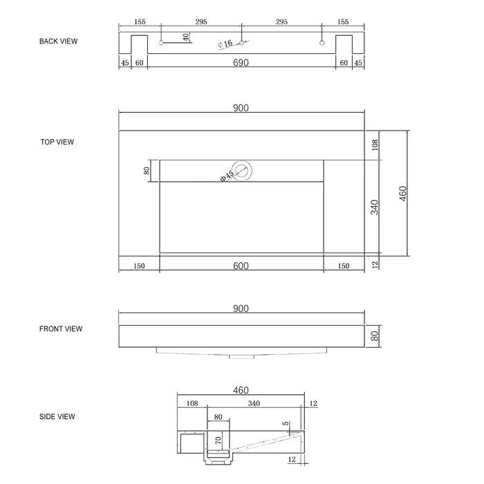 Otti Moonlight Solid Surface Top