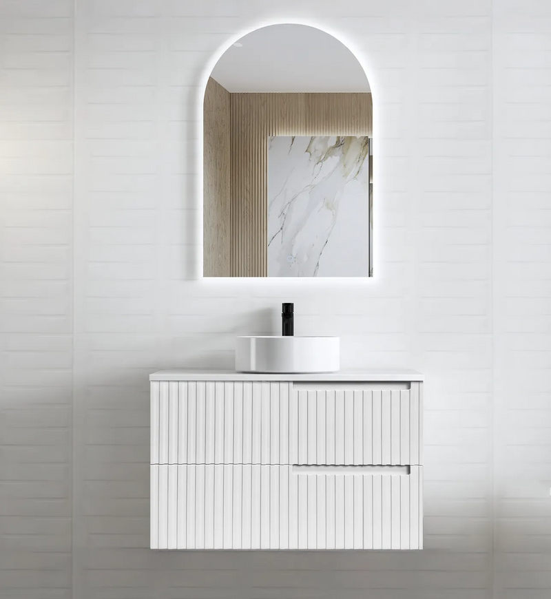 Otti Noosa Satin White Wall Hung Vanity