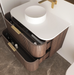 Otti Havana Sable Walnut Fluted Wall Hung Curve Vanity
