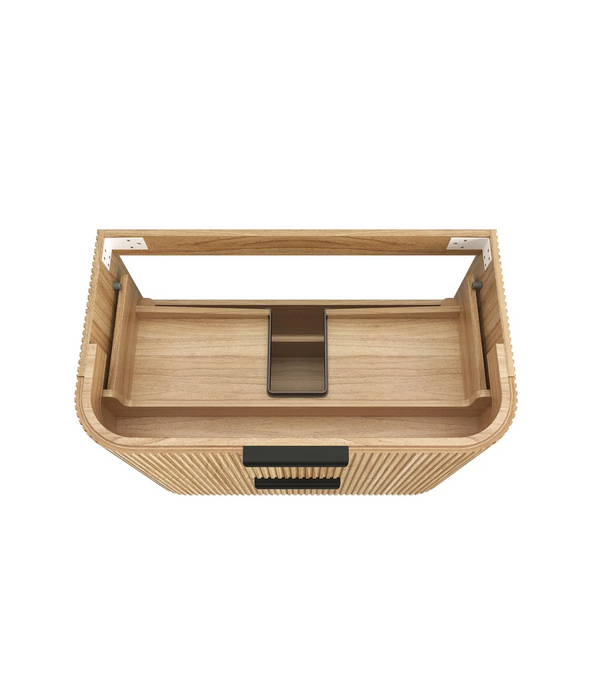 Otti Havana Woodland Oak Fluted Wall Hung Curve Vanity