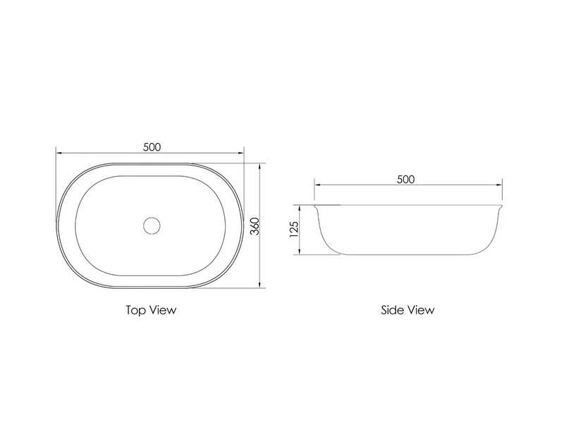 Otti Bronte Oval 500x350x130 Basin