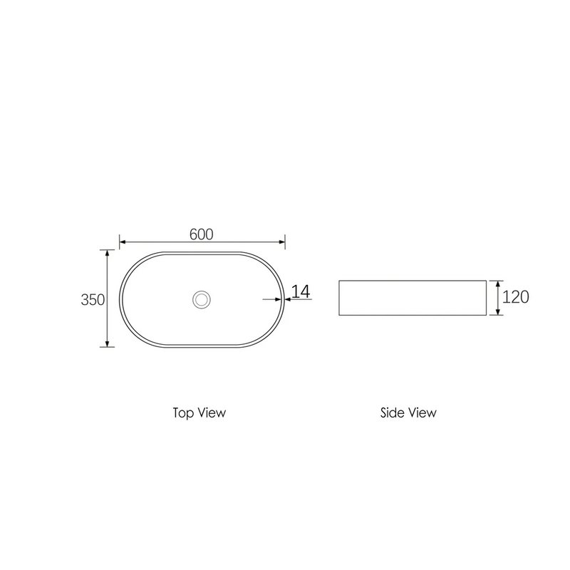 Otti Clayton Oval 600x350x120 Basin