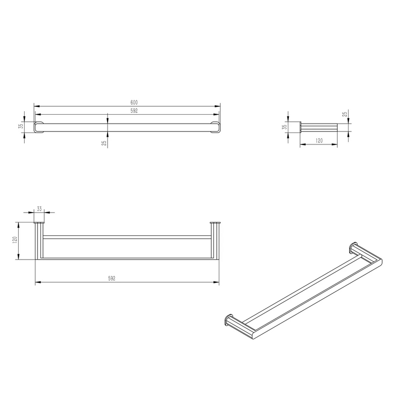 Otti Oskar Double Towel Rail