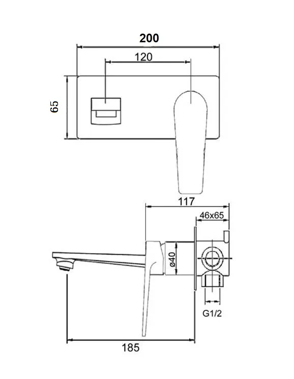 Otti Australia Zevio Wall Basin Mixer