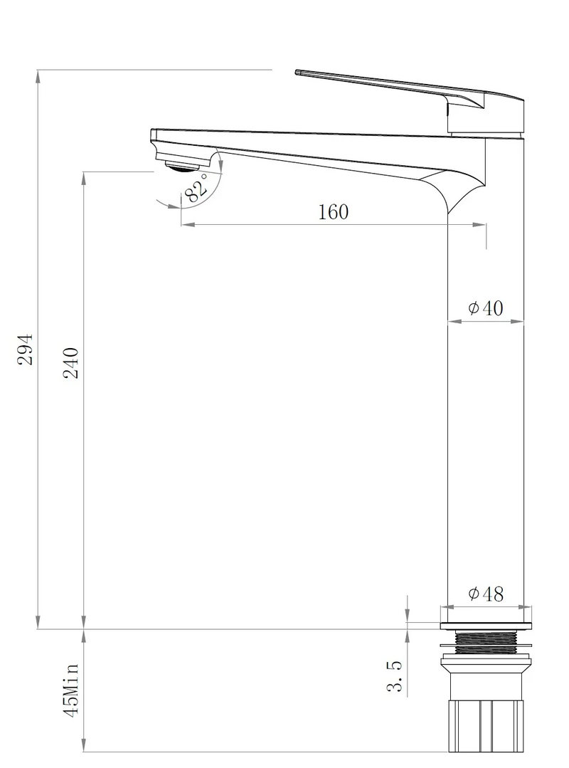 Otti Australia Zevio Tall Basin Mixer