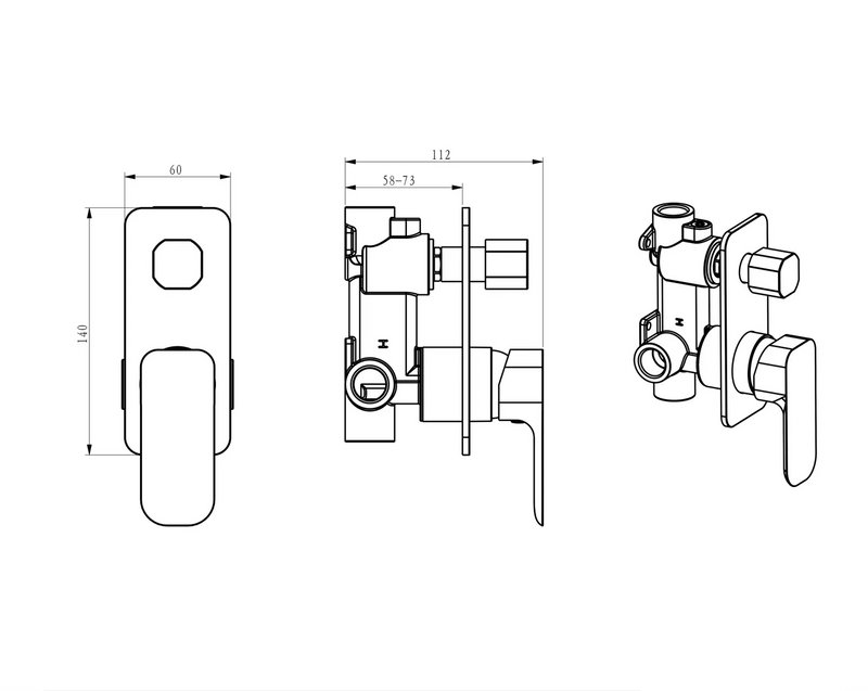 Otti Australia Oskar Shower Mixer With Diverter