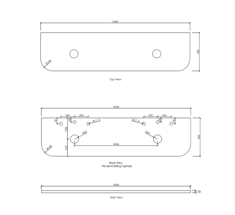Otti Australia Bondi Solid Surface Top