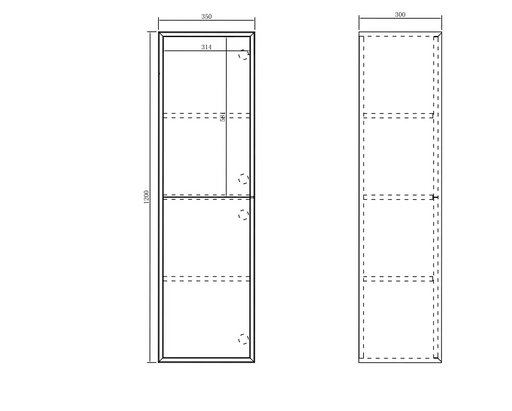 Otti Noosa Tall Boy 350x300x1200 Matt White
