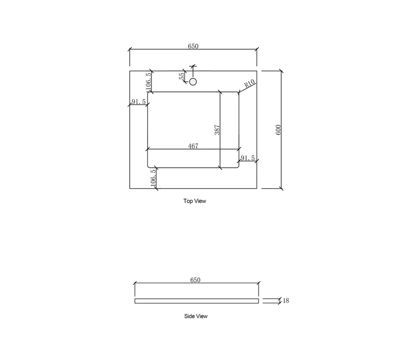 Otti Australia Laundry 650mm Top