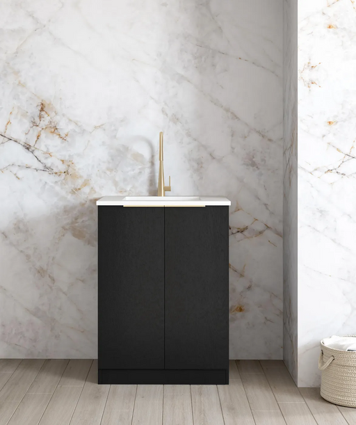 Otti Mini Laundry 650mm Byron/Bondi Oak with Stonr Top