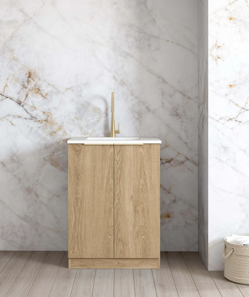 Otti Mini Laundry 650mm Byron/Bondi Oak with Stonr Top