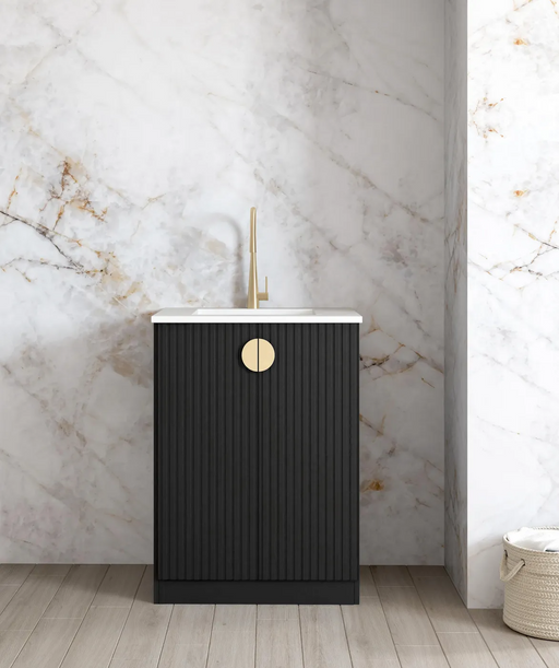 Otti Mini Laundry 650mm Marlo Black with Stone Top
