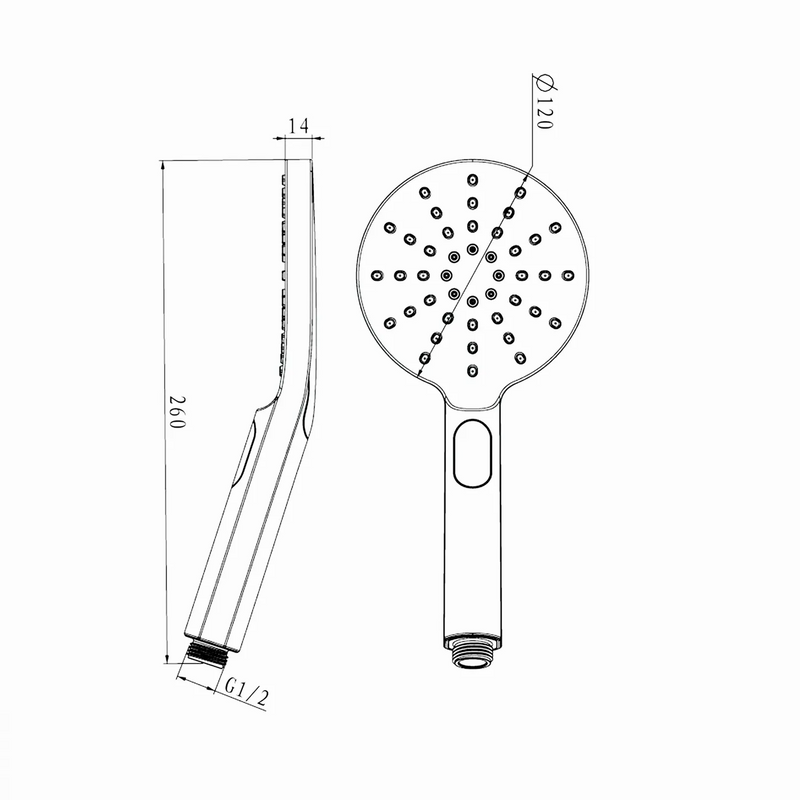 Otti Australia Pavia Shower Rail with Round Handheld Shower Piece