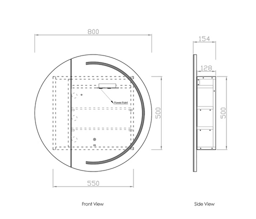 Otti LED London 800mm White Shaving Cabinet Premium Edition