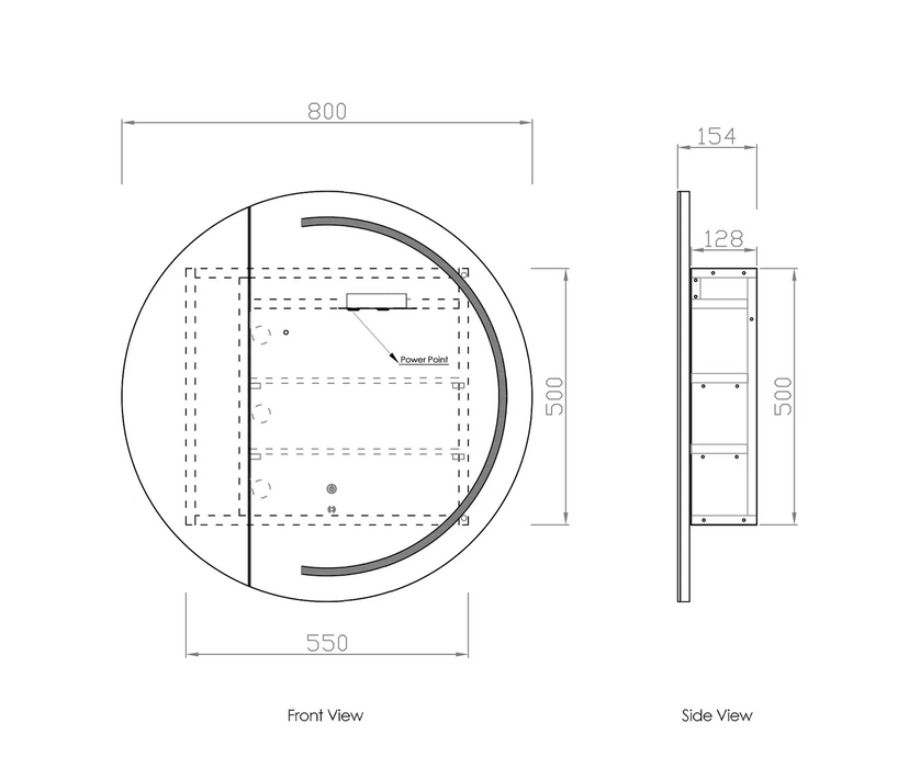 Otti LED London 800mm White Shaving Cabinet Premium Edition