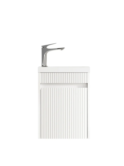 Otti Mini Ensuite Vanity 400mm Matte White Fluted Vanity (with Basin)
