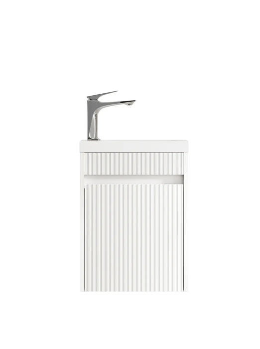 Otti Mini Ensuite Vanity 400mm Matte White Fluted Vanity (with Basin)
