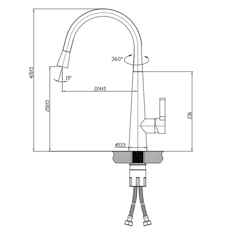 Otti Australia Pull Out Kitchen Mixer 420