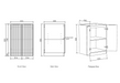 Otti Mini Laundry 650mm Havana Fluted with Stone Top