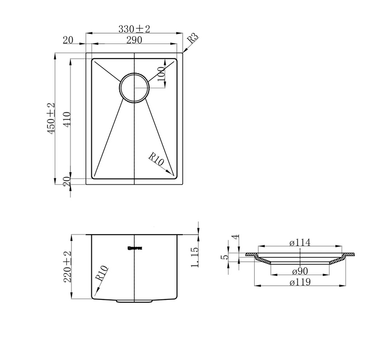 Otti Australia Axon Sink 33S