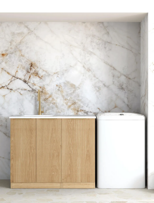 Otti Havana Woodland Oak Base Laundry Cabinet with 1060mm Stone Top