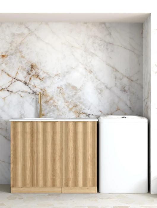 Otti Havana Woodland Oak Base Laundry Cabinet with 1060mm Stone Top