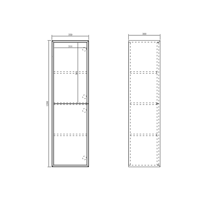 Otti Marlo Tall Boy 350x300x1200 Matte Black