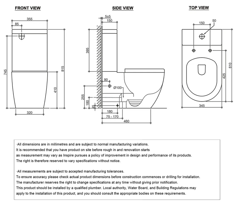 Otti Australia Deluso Rimless Toilet Suite