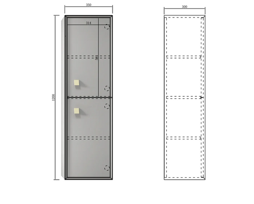 Otti Boston Tall Boy 350x300x1200 Matte Grey