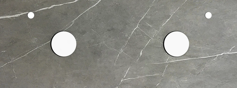 Otti Australia Rock Plate Stone Amani Grey Above Counter Left 10 O'Clock Right 2 O'Clock Taphole