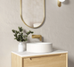 Otti Hudson Round 400x400x120 Concrete Fluted White Basin