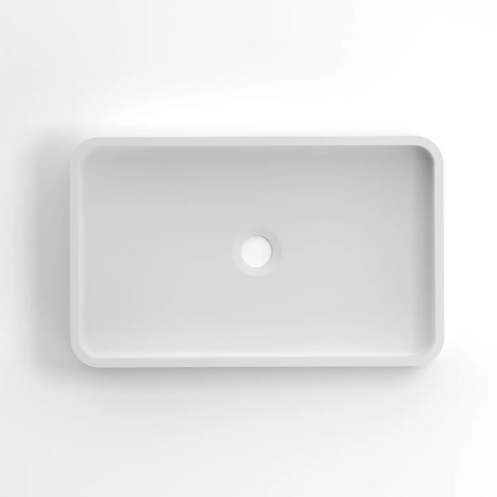 Otti Hudson Square 520x320x120 Concrete Fluted White Basin