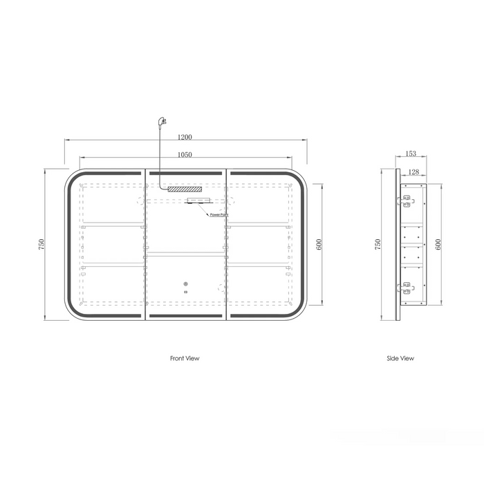 Otti LED Newport Shaving Cabinet Premium Edition