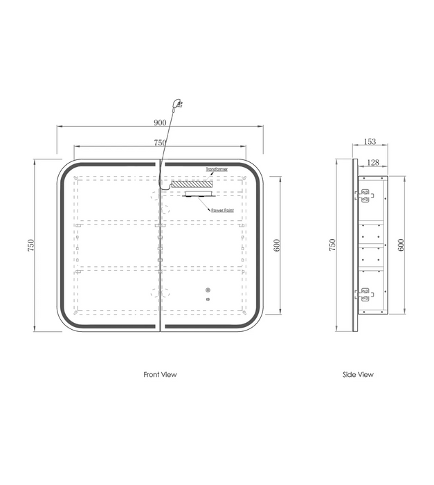 Otti LED Newport Shaving Cabinet Premium Edition