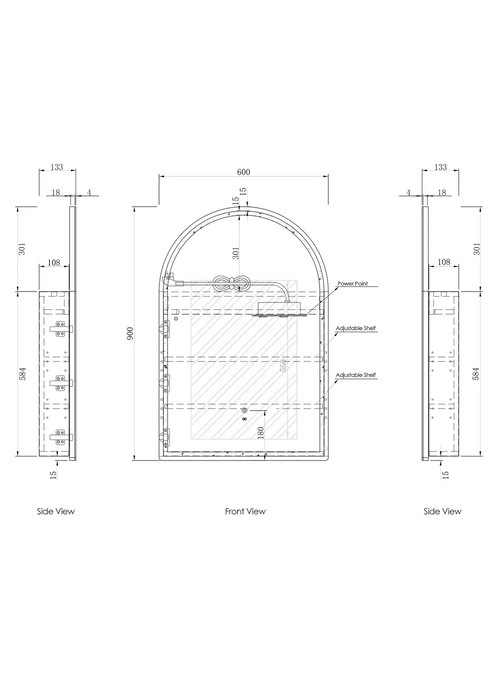 Otti LED Archie 900x600 Shaving Cabinet Premium Edition