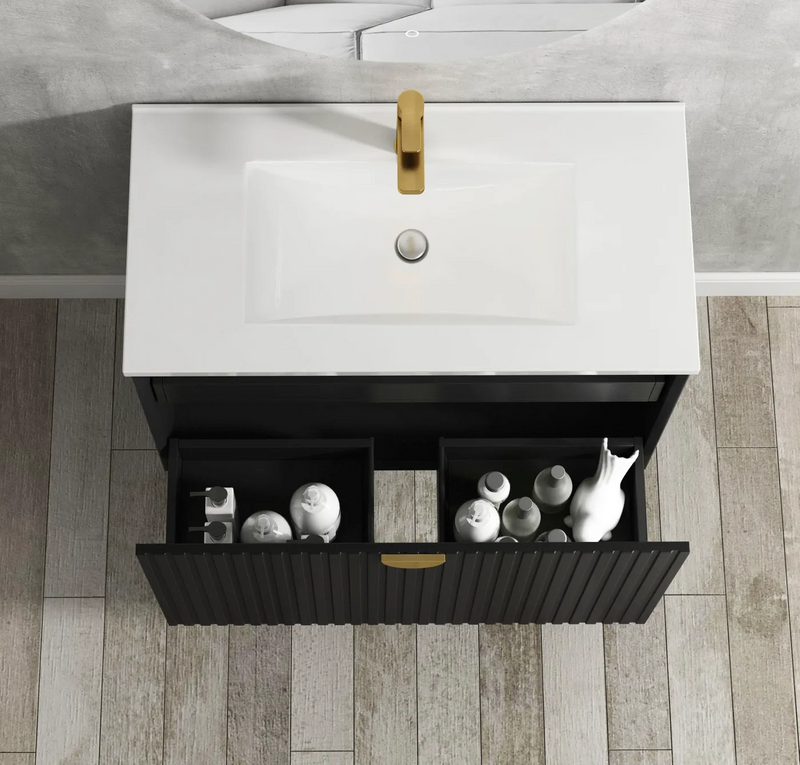 Otti Marlo Matte Black Wall Hung Vanity